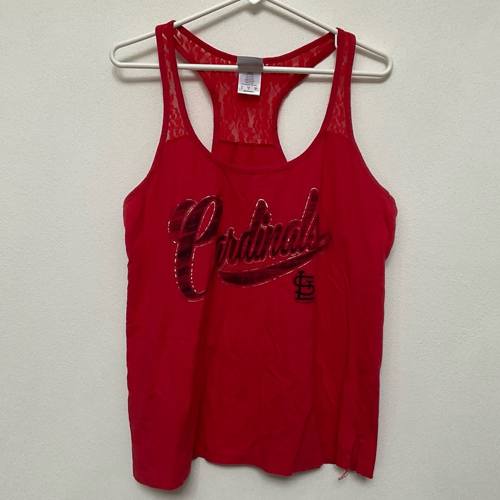 MLB Genuine 5th & Ocean Red Lace STL Cardinals Razorback Tank Top Size XL